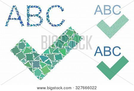 Spell Checking Composition Of Uneven Parts In Different Sizes And Color Tinges, Based On Spell Check