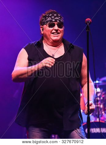 HUNTINGTON - OCT 10: Mike Reno of Loverboy performs in concert at the Paramount on October 10, 2019 in Huntington, New York.