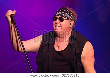 HUNTINGTON - OCT 10: Mike Reno of Loverboy performs in concert at the Paramount on October 10, 2019 in Huntington, New York.