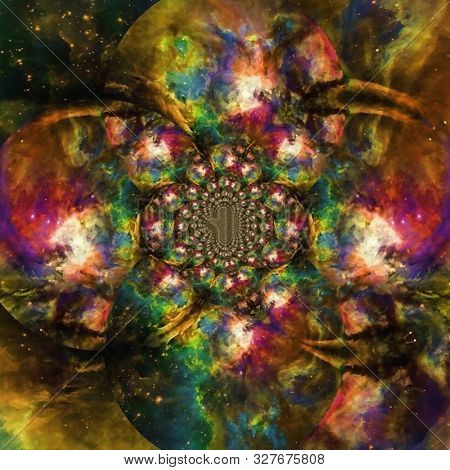 Digital abstract painting of Multiverse. 3D rendering