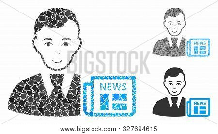 Businessman News Composition Of Bumpy Elements In Different Sizes And Color Tones, Based On Business