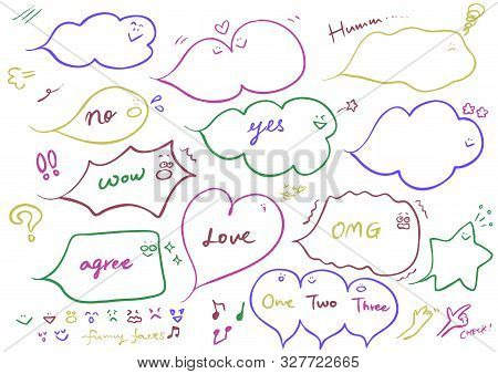 Balloon With Various Expressions Colorful Vector One Point