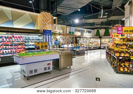 SHENZHEN, CHINA - CIRCA APRIL, 2019: interior shot of JUSCO store in Shenzhen.