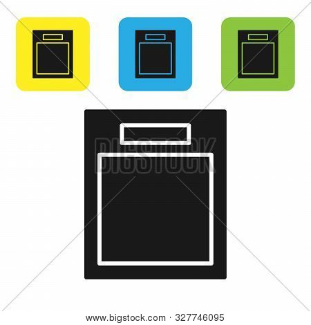 Black Empty Form Icon Isolated On White Background. File Icon. Checklist Icon. Business Concept. Set