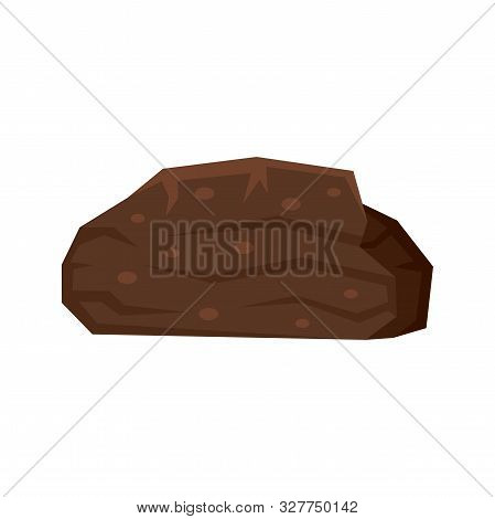 Peat Stone Icon. Flat Illustration Of Peat Stone Vector Icon For Web Design
