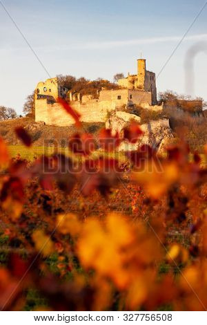 Falkenstein Castle in autumn, Austria
