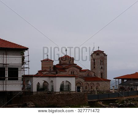 Exterior View To Saint Pantelejmon And Saint Kliment Church In Ohrid, North Macedonia