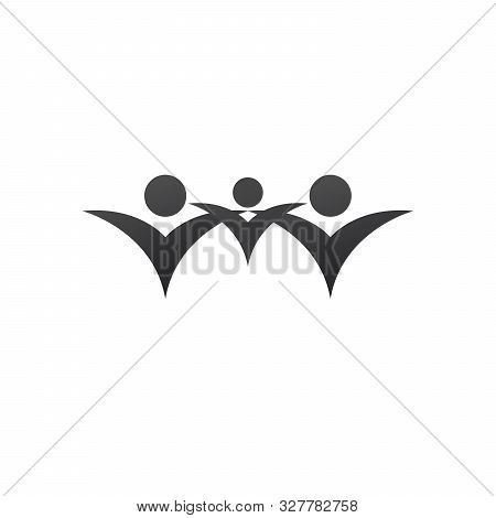 Family Concept, Creative Three People Logo Design. Creative Abstract Shapes Vector Logo. Stock Vecto