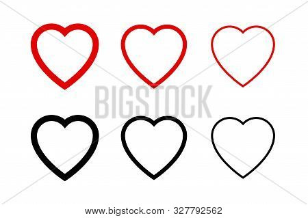 Hearts Collection Icons. Heart And Like Icons. Concept Of Love. Love Symbols. Set Of Hearts In Trend