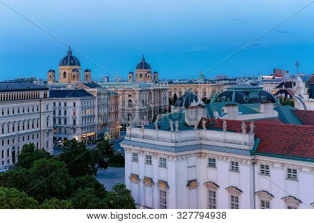 Cityscape With Evening Skyline In Vienna In Austria