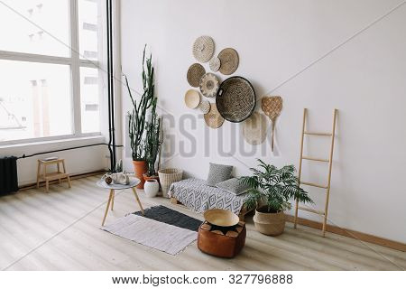 Exotic Interior. Interior Design Elements. Flat Lay
