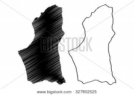 Nalut District (districts Of Libya, State Of Libya, Tripolitania) Map Vector Illustration, Scribble 