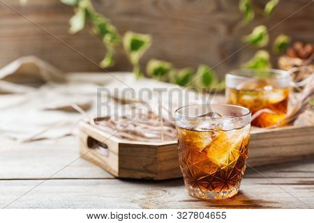 Old Fashioned Italian Cocktail Negroni With Gin, Campari, Martini Vermouth