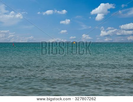 Mediterranean Sea And Volcano In Horizon In The South On The Island Of Kos Greece