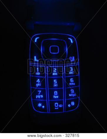 Glødende telefon tastatur