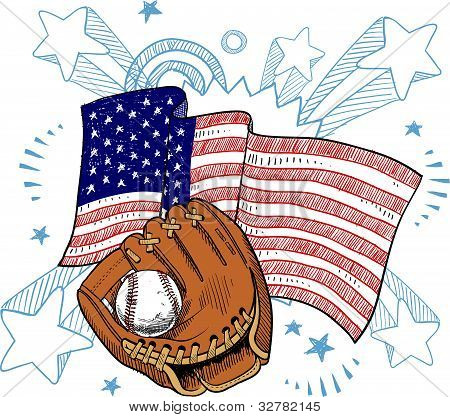 Illustrazione di baseball americano