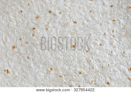 Homemade Flat Pita Bread Turkish Lavash Background Texture Top View