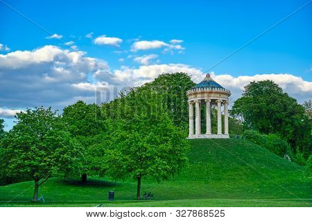 The Monopteros In The Englischer Garten In Munich, Bavaria, Germany.