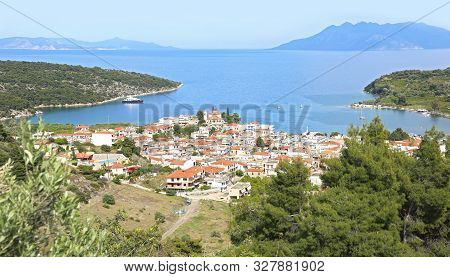 Panoramic Scenery Of Epidaurus Town Argolis Greece