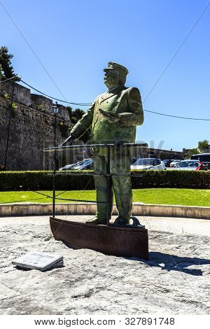 Cascais - August 14, 2019: King Carlos I Of Portugal In Front Of The Citadel Looking At His Beloved 