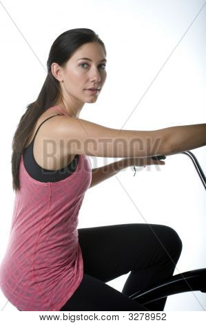 女性の自転車