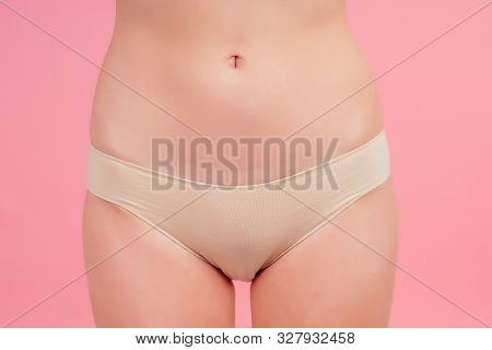 Woman In Beige Panties Massaging Thigh Massage Receiving A Professional Anti Cellulite Cans Jars, Ba