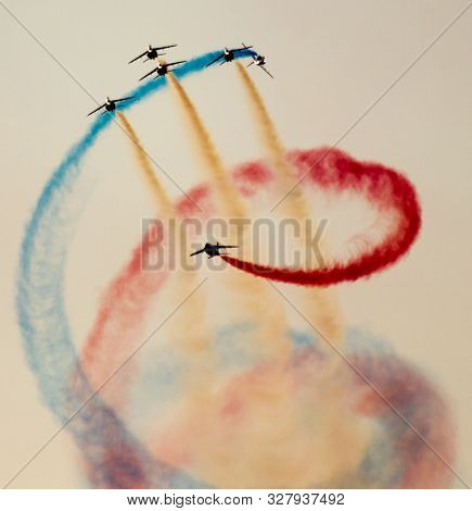 Planes Doing Stunts In The Sky In Spain