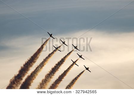 Planes Doing Stunts In The Sky In Spain