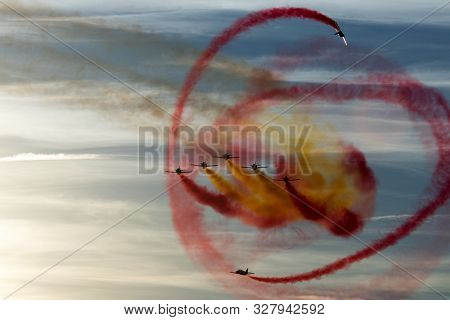 Planes Doing Stunts In The Sky In Spain