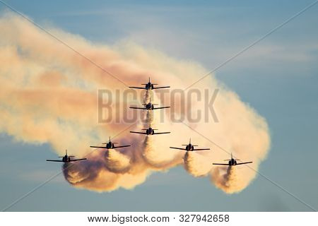 Planes Doing Stunts In The Sky In Spain