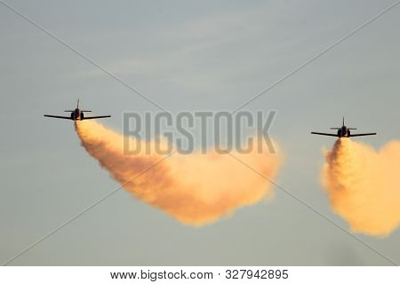 Planes Doing Stunts In The Sky In Spain
