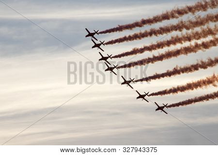 Planes Doing Stunts In The Sky In Spain