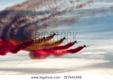 Planes Doing Stunts In The Sky In Spain