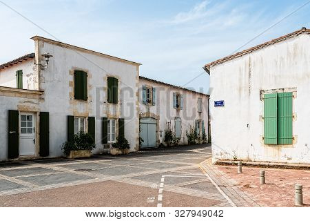 Picturesque Street In Village In The Island Of Re