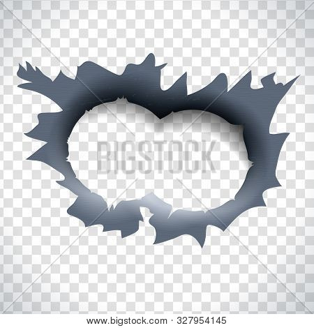 Double Hit Bullet Hole In A Metal Material.
