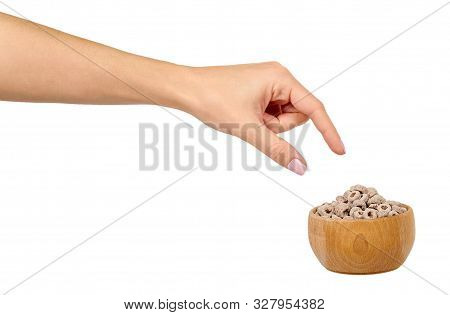 Loop Cereal, Breakfast Food. Crunchy Snack With Oat And Corn.