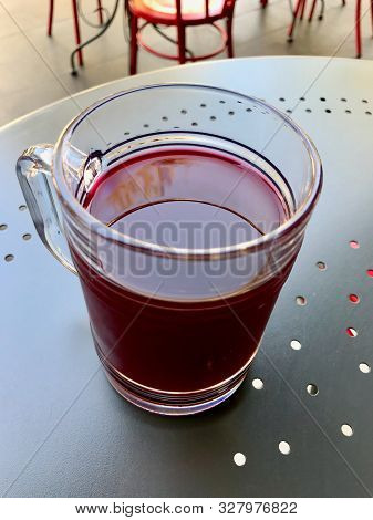 Glass Of Turkish Turnip Juice With Pickles / Salgam Suyu. Organic Traditional Beverage.