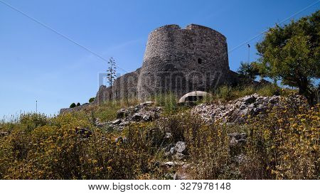 Landscape With The Lekuresi Castle And Military Bunkers Near Saranda, Albania