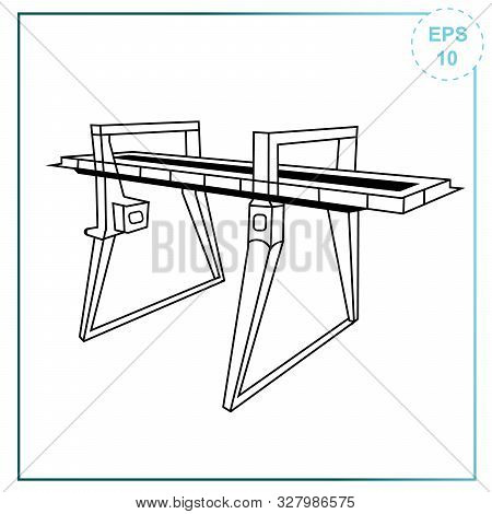 Overhead Bridge Crane Icon. Double Girder Electric Overhead Travelling Crane Overhead Bridge Crane.