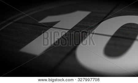 Cinima Leader Vintage Countdown 10 - 1, Old Tv Noise Detailed Lines, Animation 3d Rendering