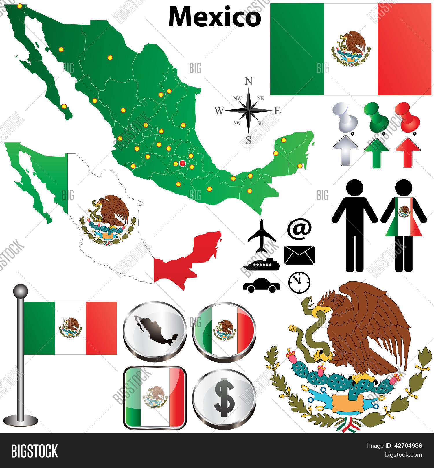 Mexico Map Regions Vector & Photo (Free Trial) Bigstock