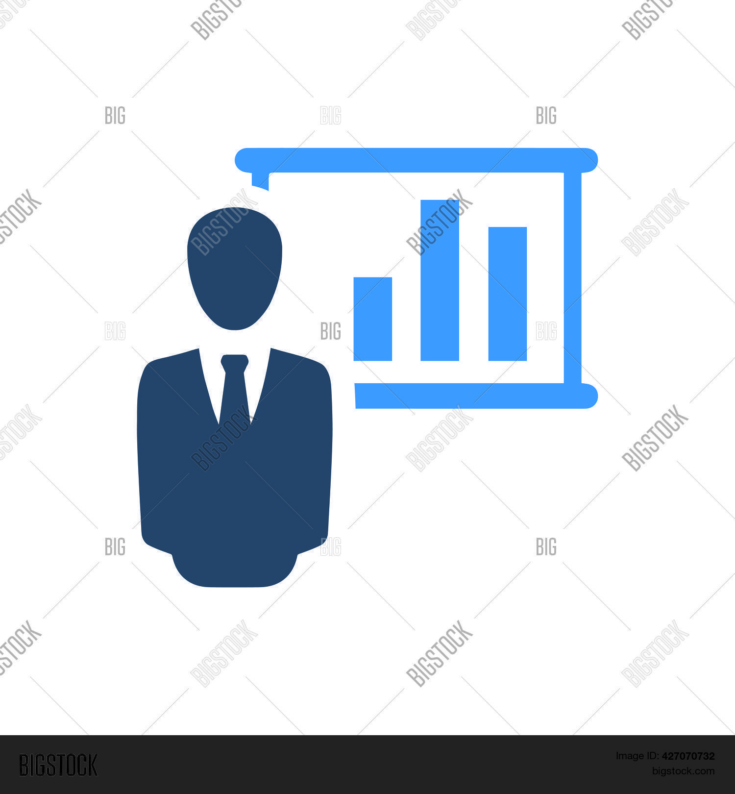 Statistics Report Icon Presenting Statistics Vector & Photo (Free Trial) | Bigstock