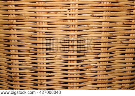 Woven Rattan Handicrafts, Woven Rattan Texture, Wicker Basket