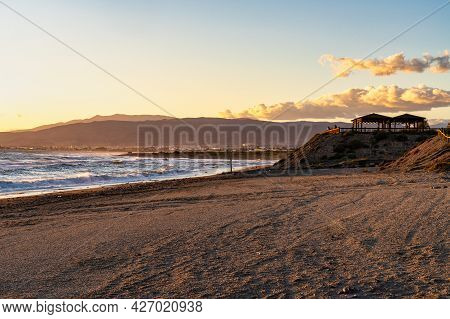 Coastline At Retamar Park, El Toyo. Province Of Almeria. Andalusia, Spain.