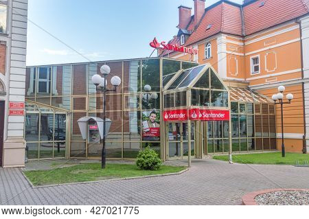 Zgorzelec, Poland - June 2, 2021: Santander Bank (previously Bank Zachodni, Bzwbk) Branch.