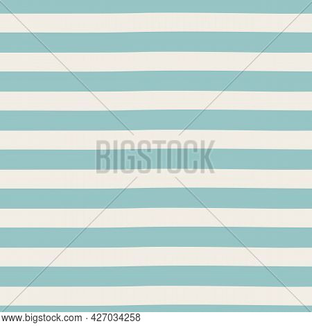Horizontal Blue Lines, Vintage Style. Vector Seamless Pattern.