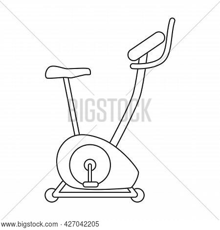Bike Exercise Vector Outline Icon. Vector Illustration Velosimulator On White Background. Isolated O