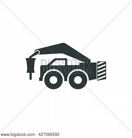 Rock Breaker Icon. Meticulously Designed Vector Eps File.