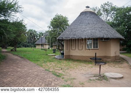 Kruger National Park, South Africa April 4 2021: Ea3u 3 Bed Rustic Huts In Letaba Rest Camp In Kruge