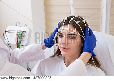 Patient Brain Testing Using Encephalography At Medical Center